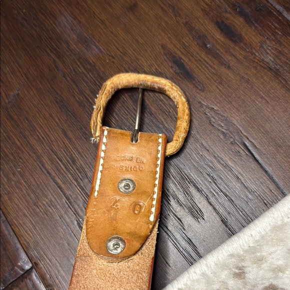 Brown Men’s Leather Tooled Belt with Animal Horse Design Sz 40 - Picture 8 of 8